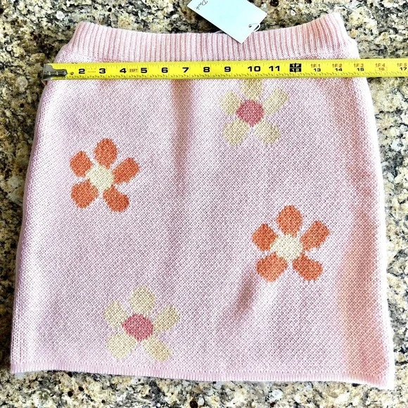 Emory Park Dolls Kill Size LARGE Knit Floral Sweater Mini Skirt Hippie Disco - Picture 11 of 11